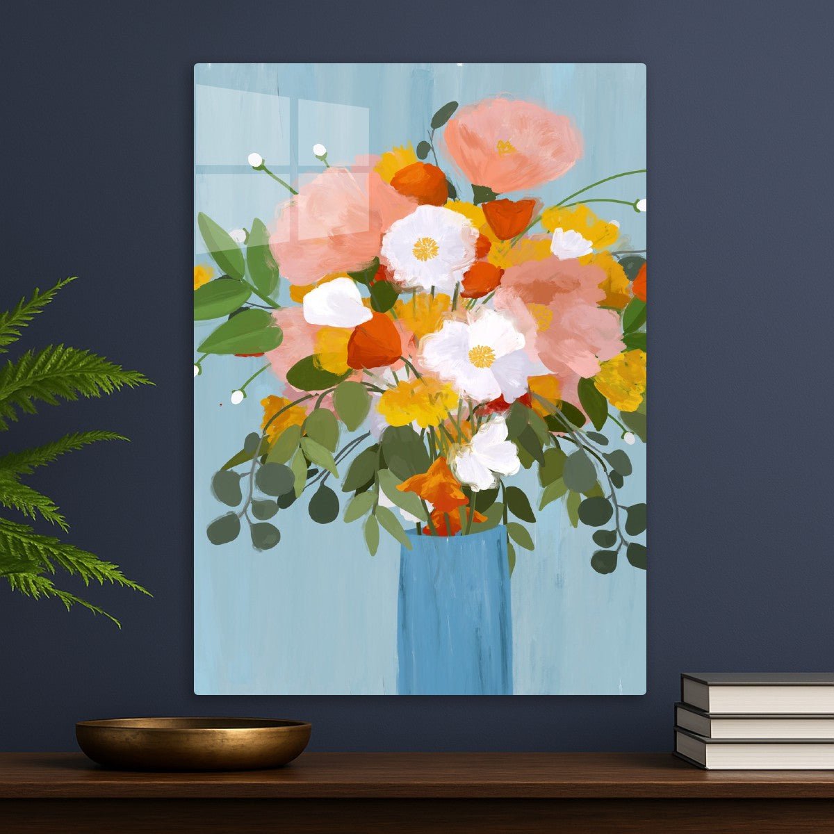 Colorful bouquet in vase