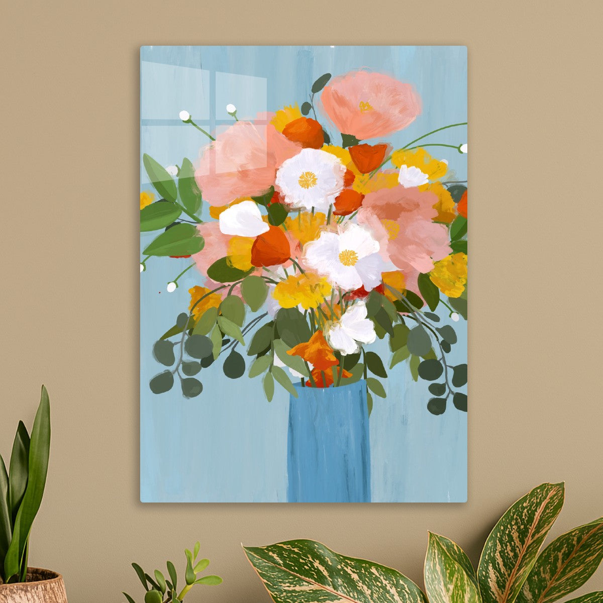 Colorful bouquet in vase