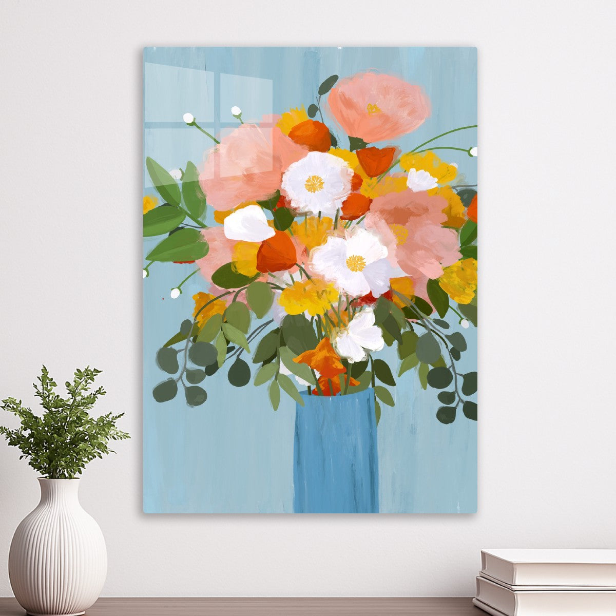 Colorful bouquet in vase
