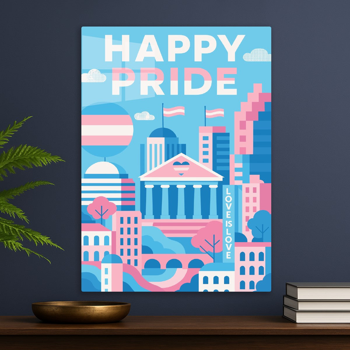 Happy Trans Pride Cityscape