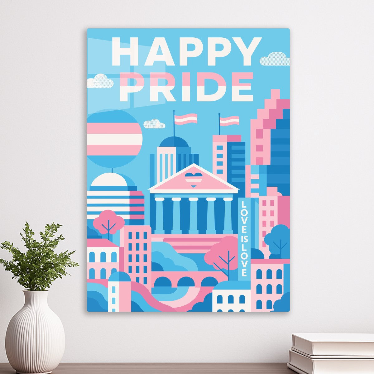 Happy Trans Pride Cityscape