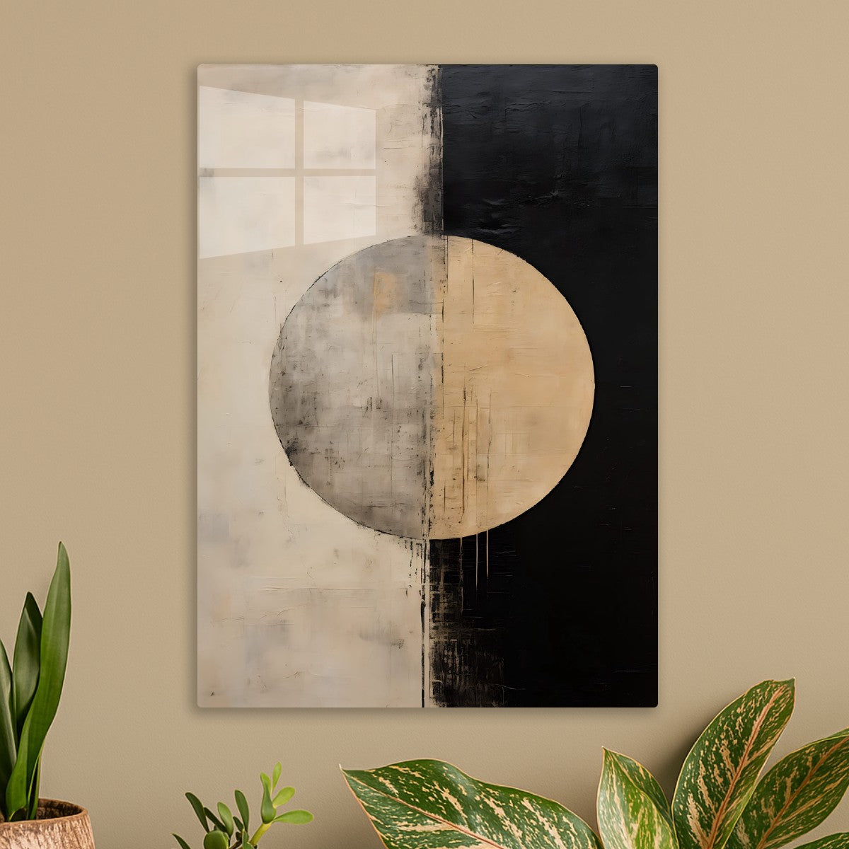 Minimalist Black Beige Circle
