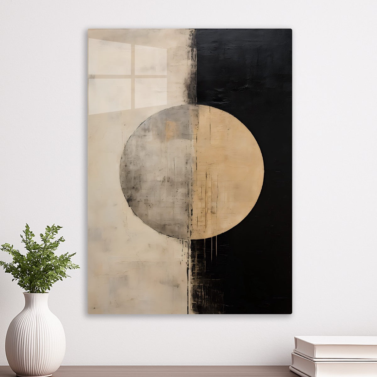 Minimalist Black Beige Circle