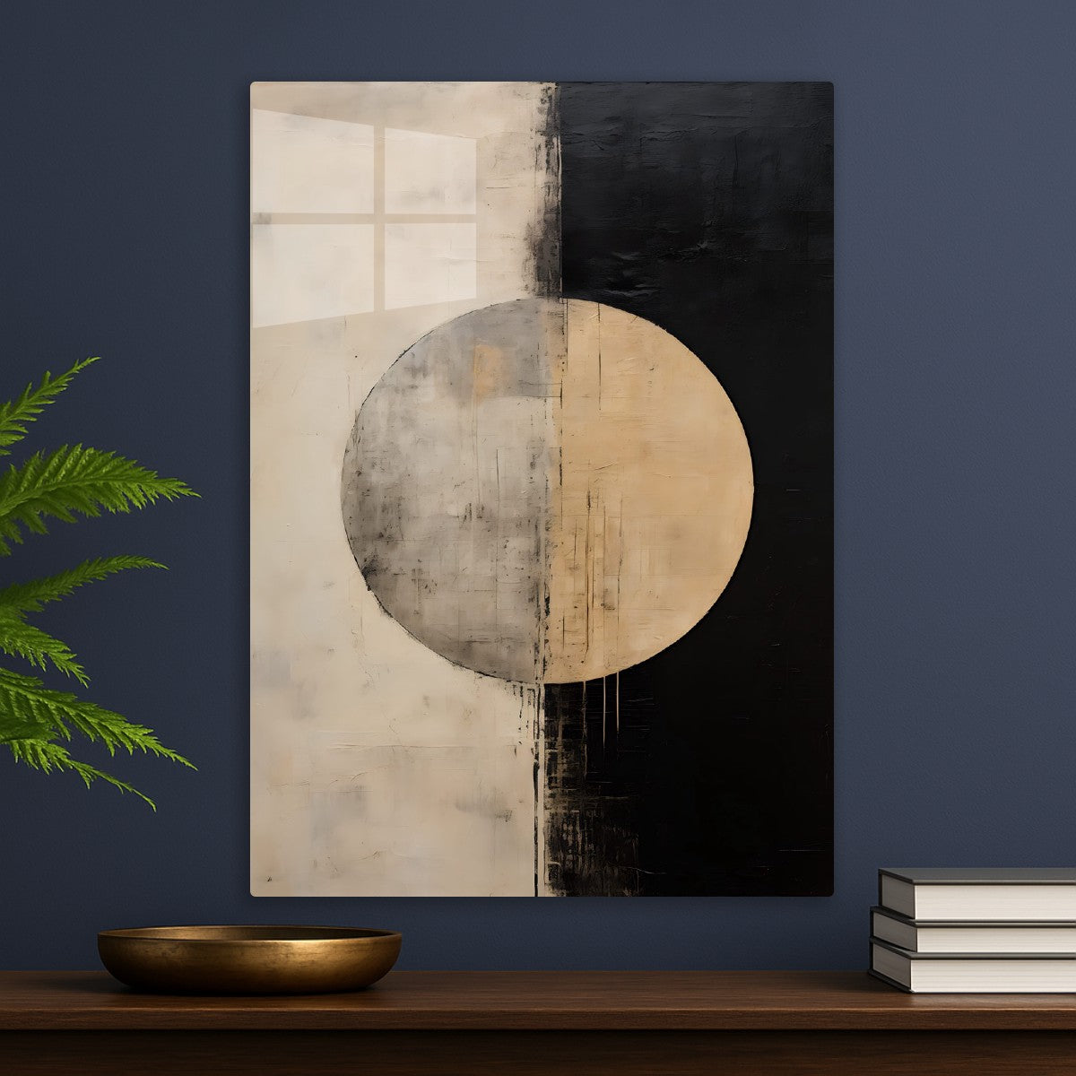 Minimalist Black Beige Circle