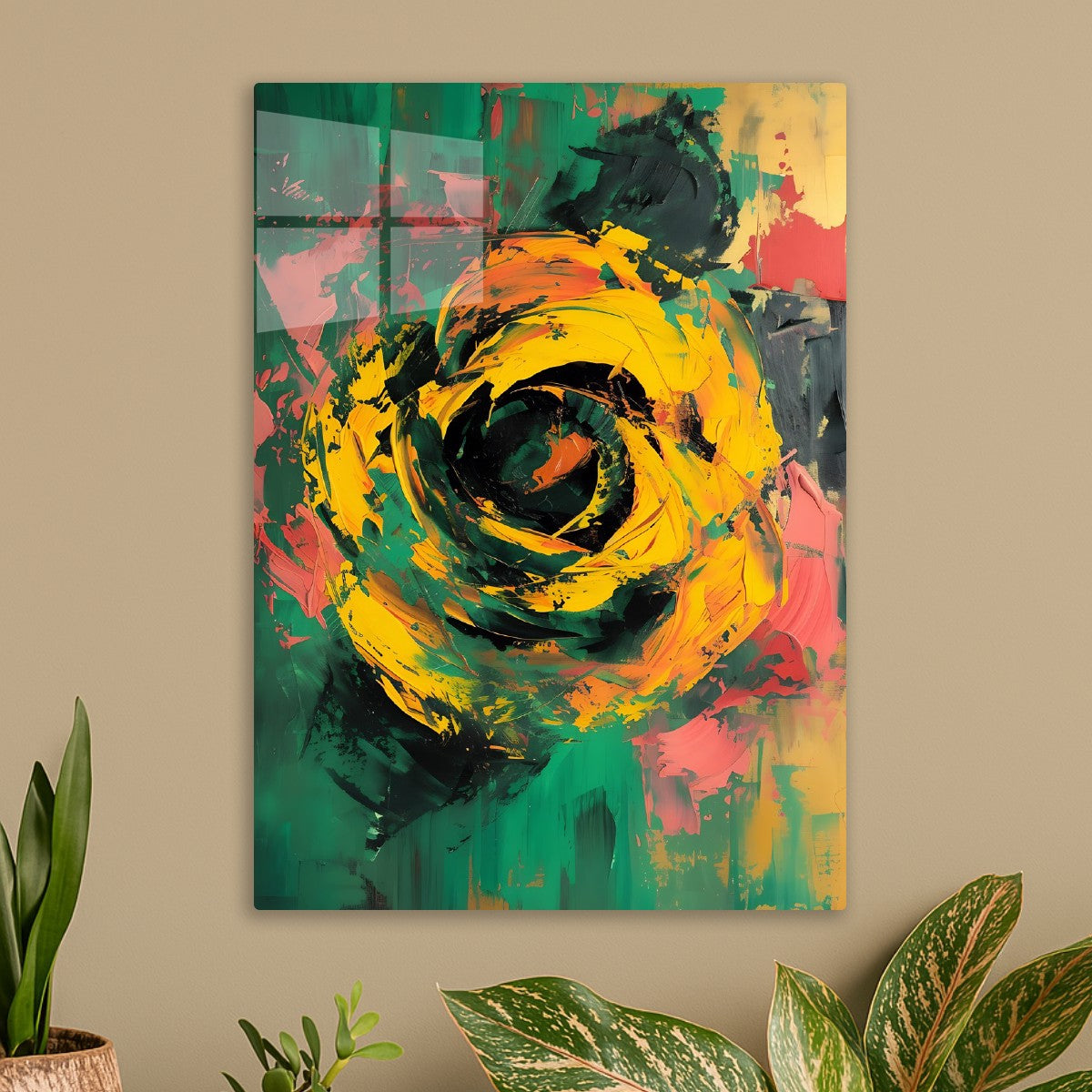 Bold Yellow Abstract Floral