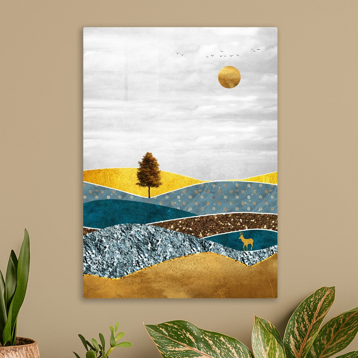 Golden Hills with Autumn Tree