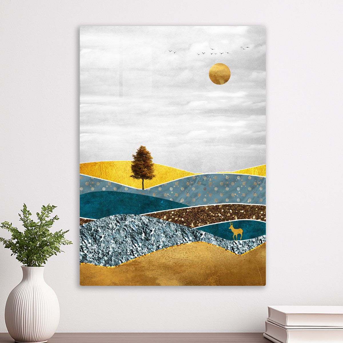 Golden Hills with Autumn Tree