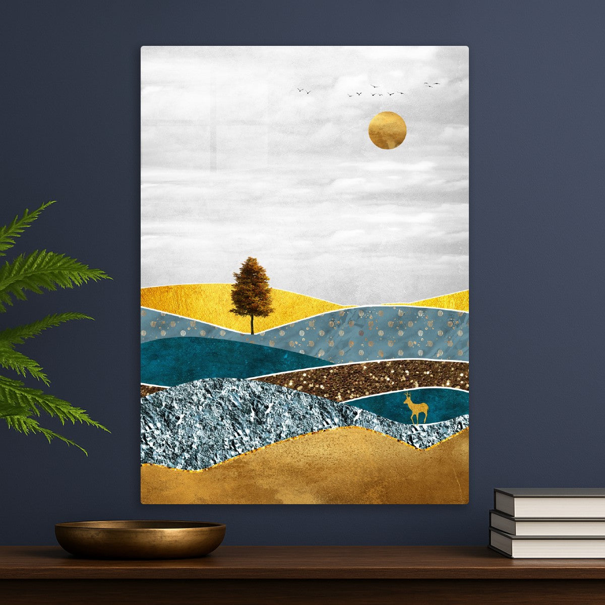 Golden Hills with Autumn Tree