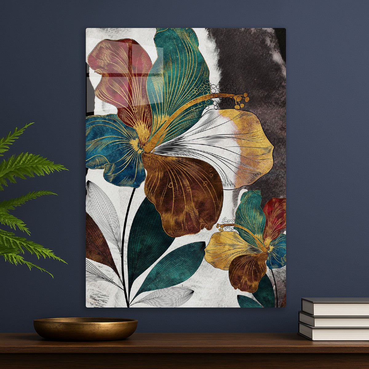 Elegant Golden Botanical Flowe