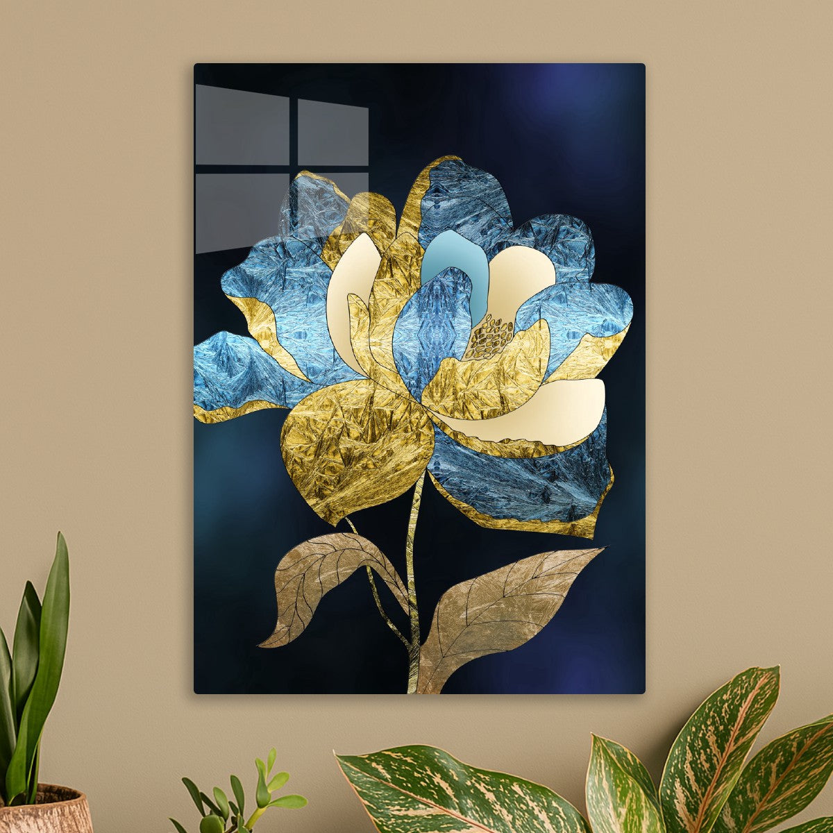 Royal Blue and Gold Abstract