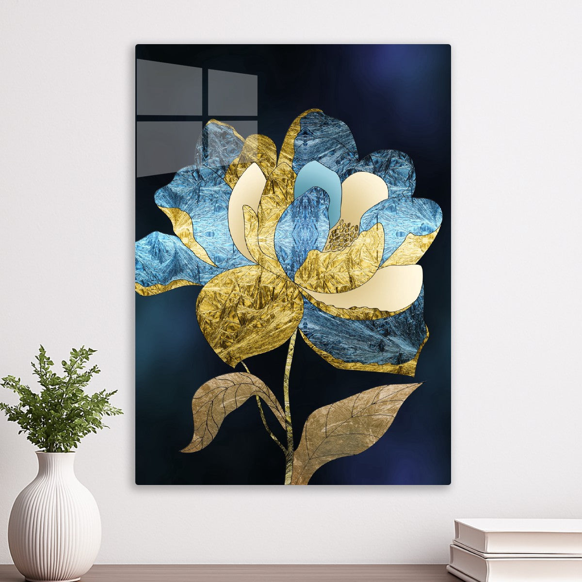 Royal Blue and Gold Abstract
