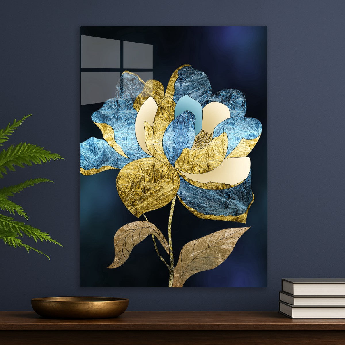Royal Blue and Gold Abstract