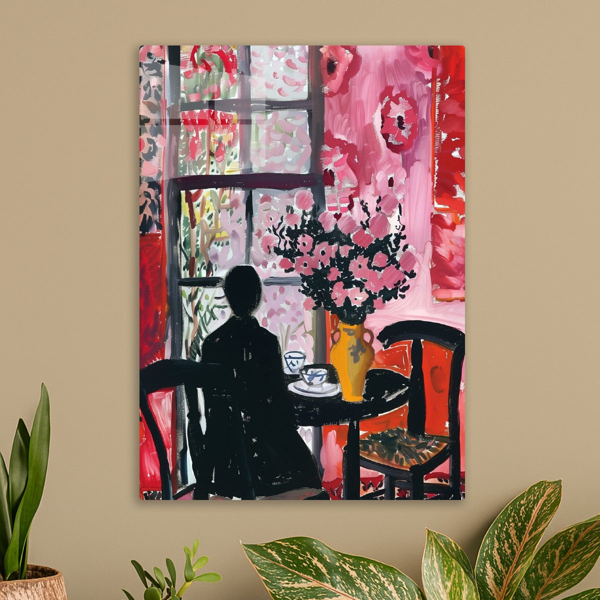 Woman at Window Floral Express