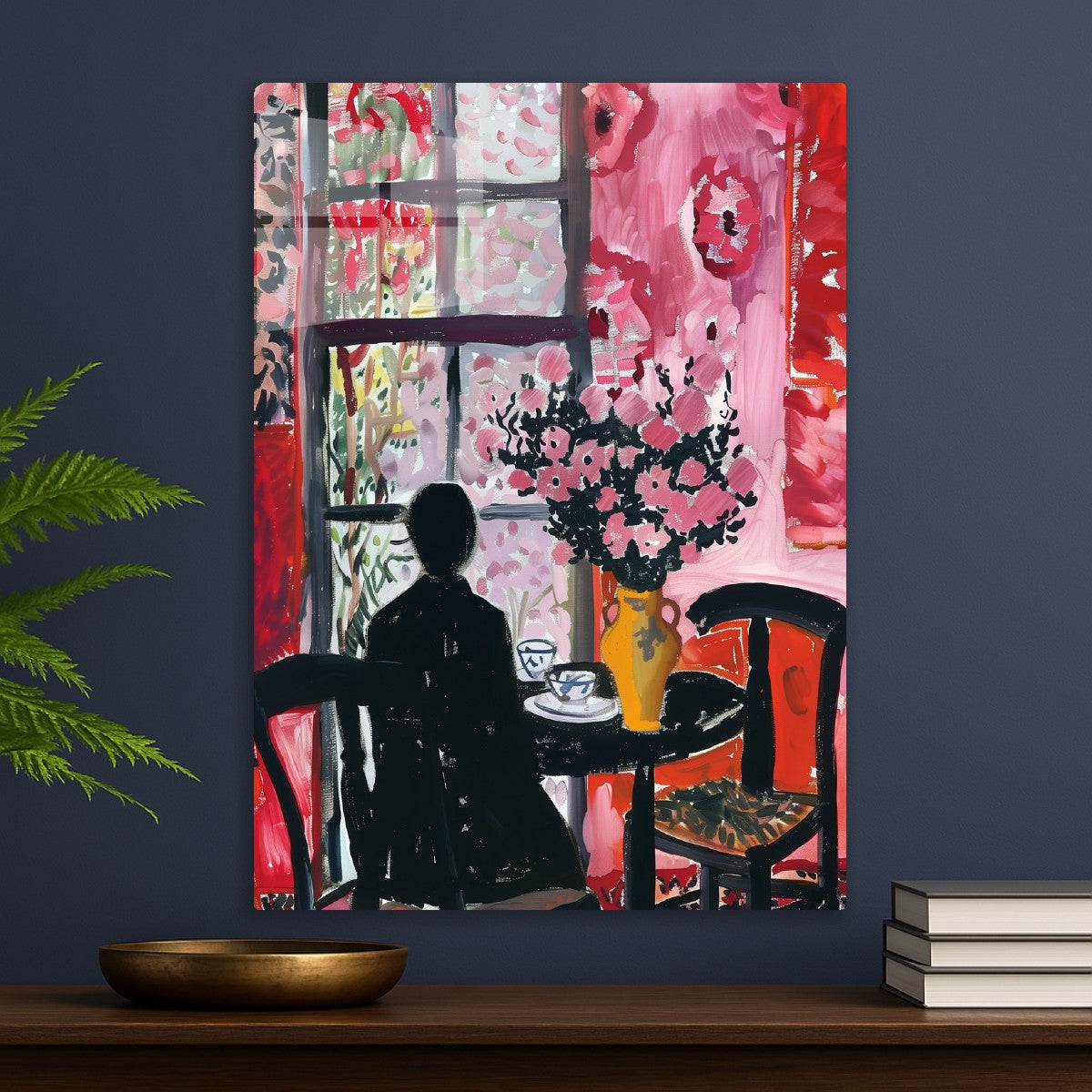 Woman at Window Floral Express