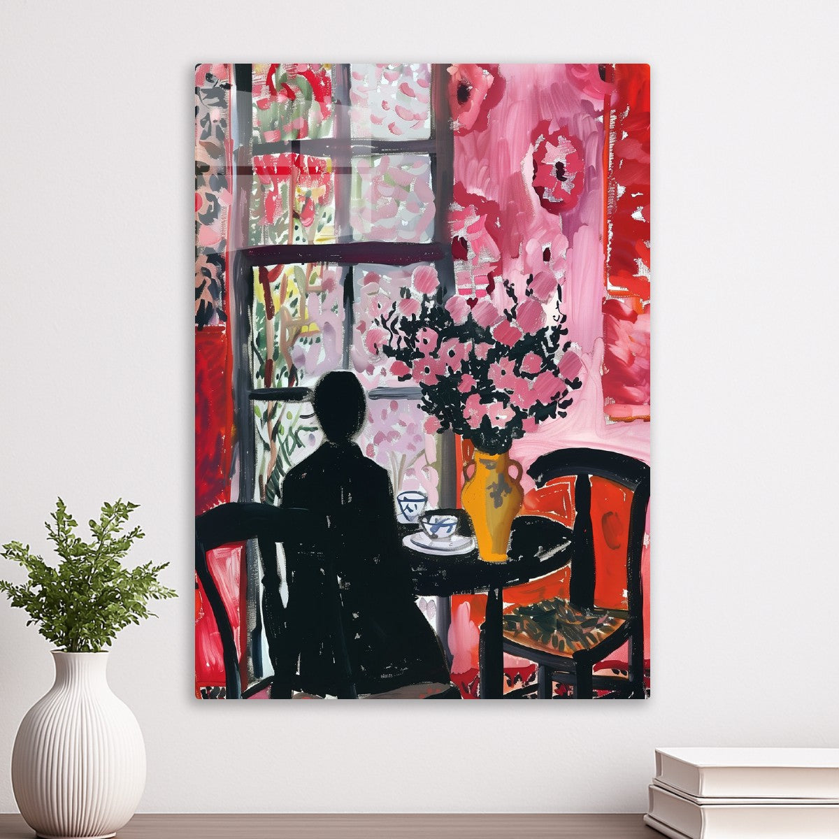 Woman at Window Floral Express