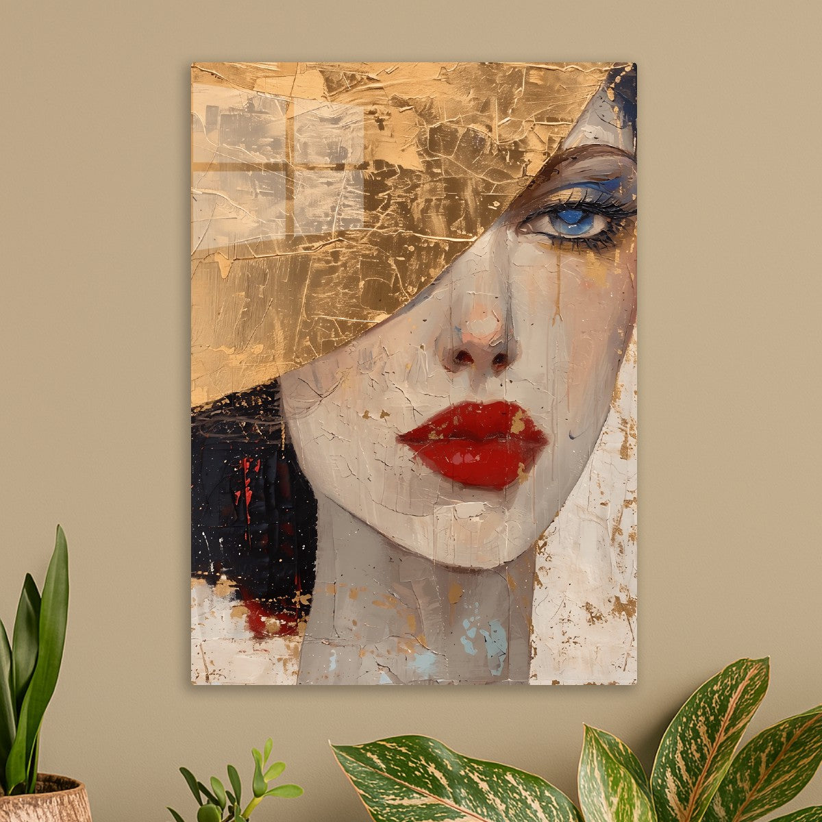 Golden Gaze Abstract Elegance