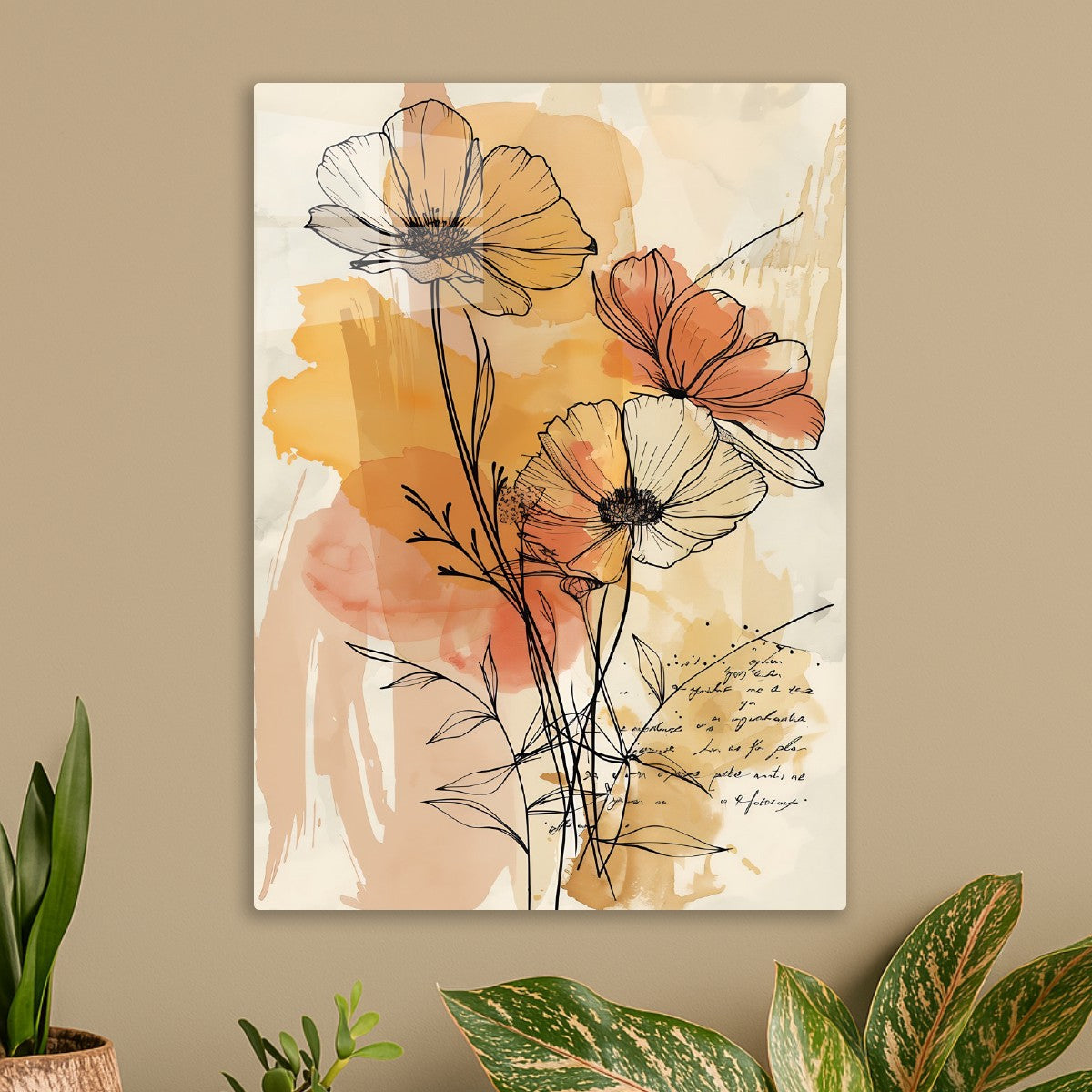 Botanical Line Art Watercolor