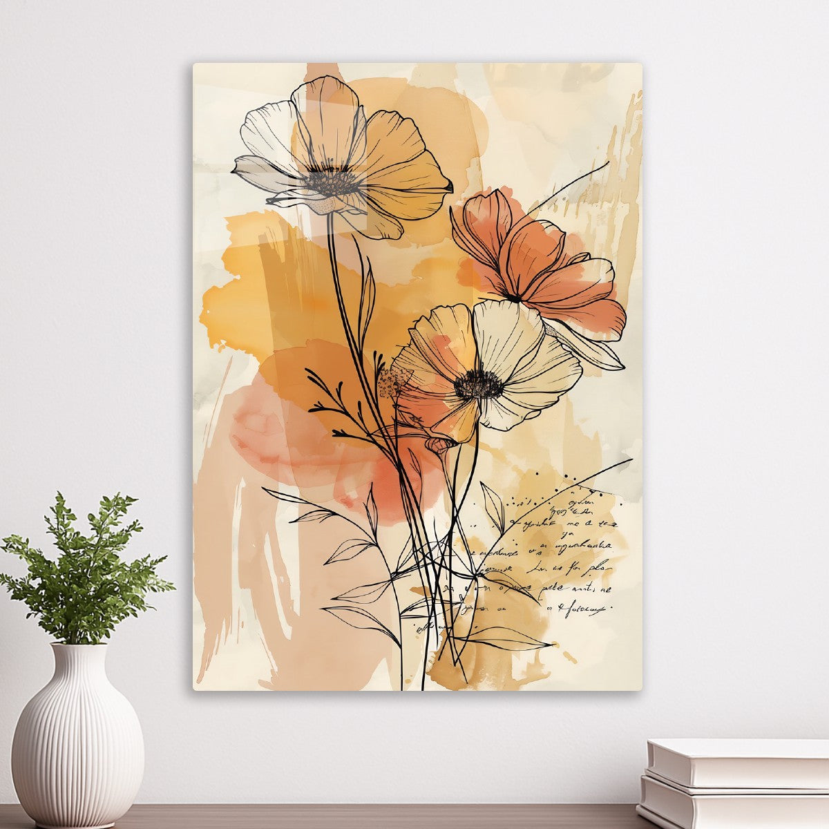Botanical Line Art Watercolor
