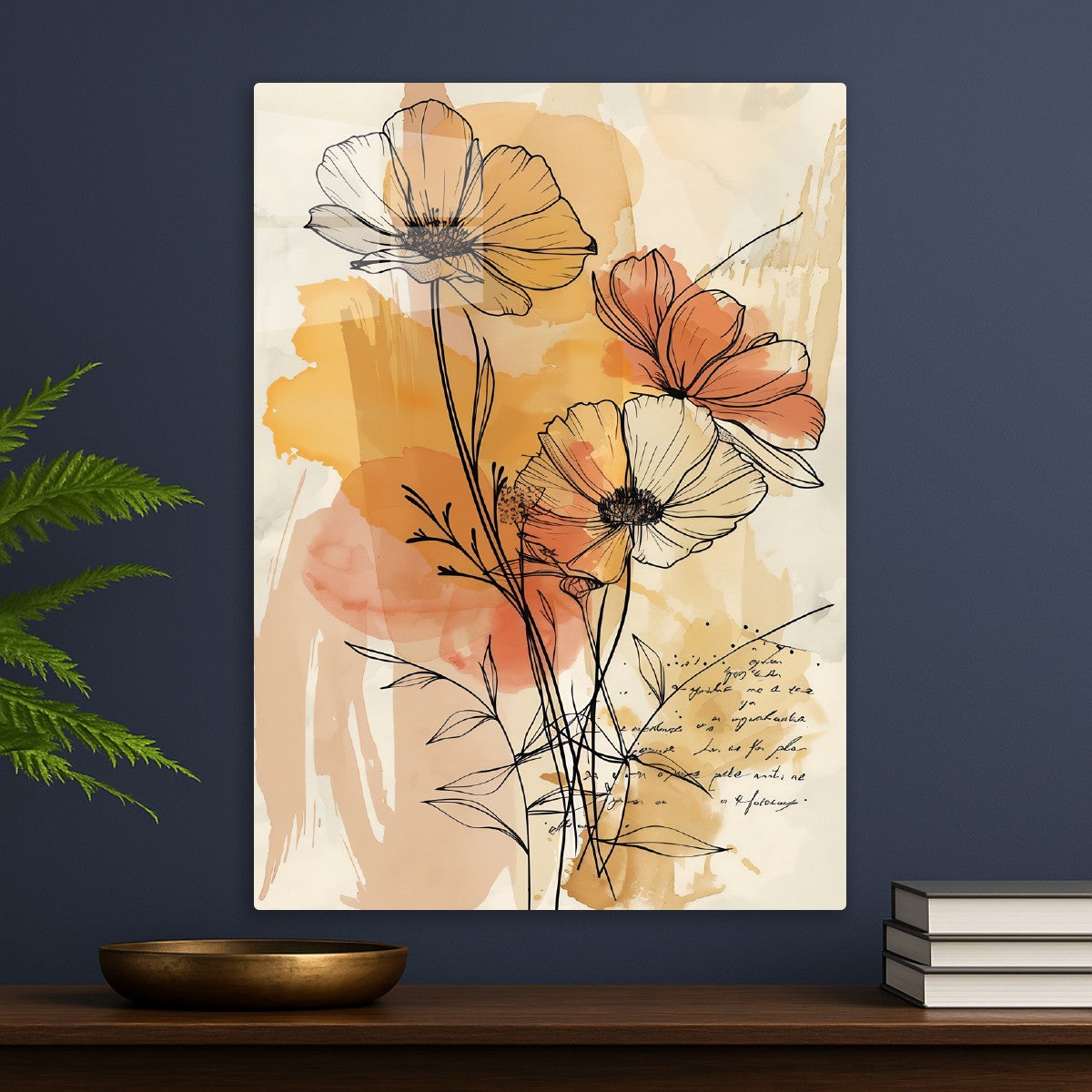 Botanical Line Art Watercolor