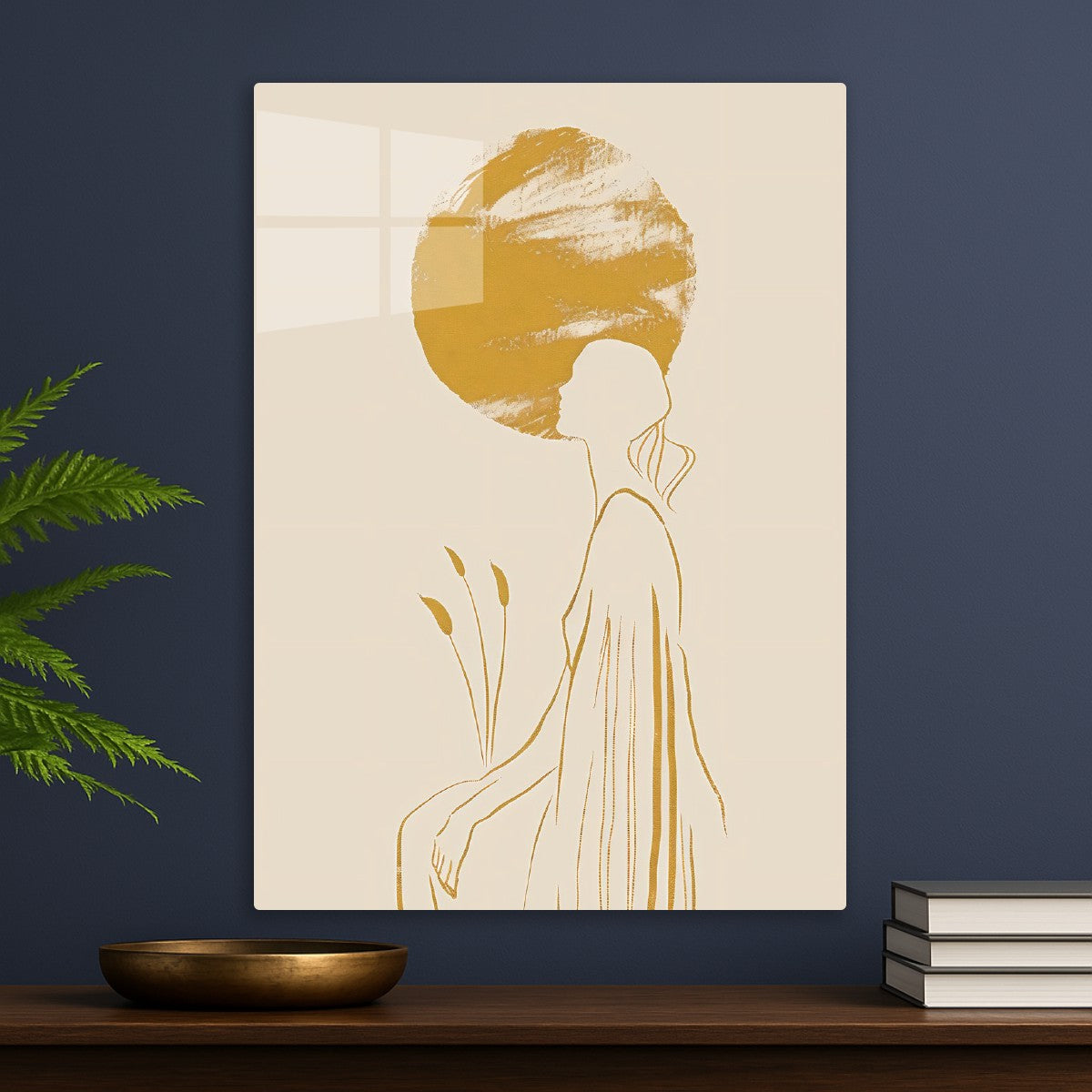 Golden Abstract Woman Rising