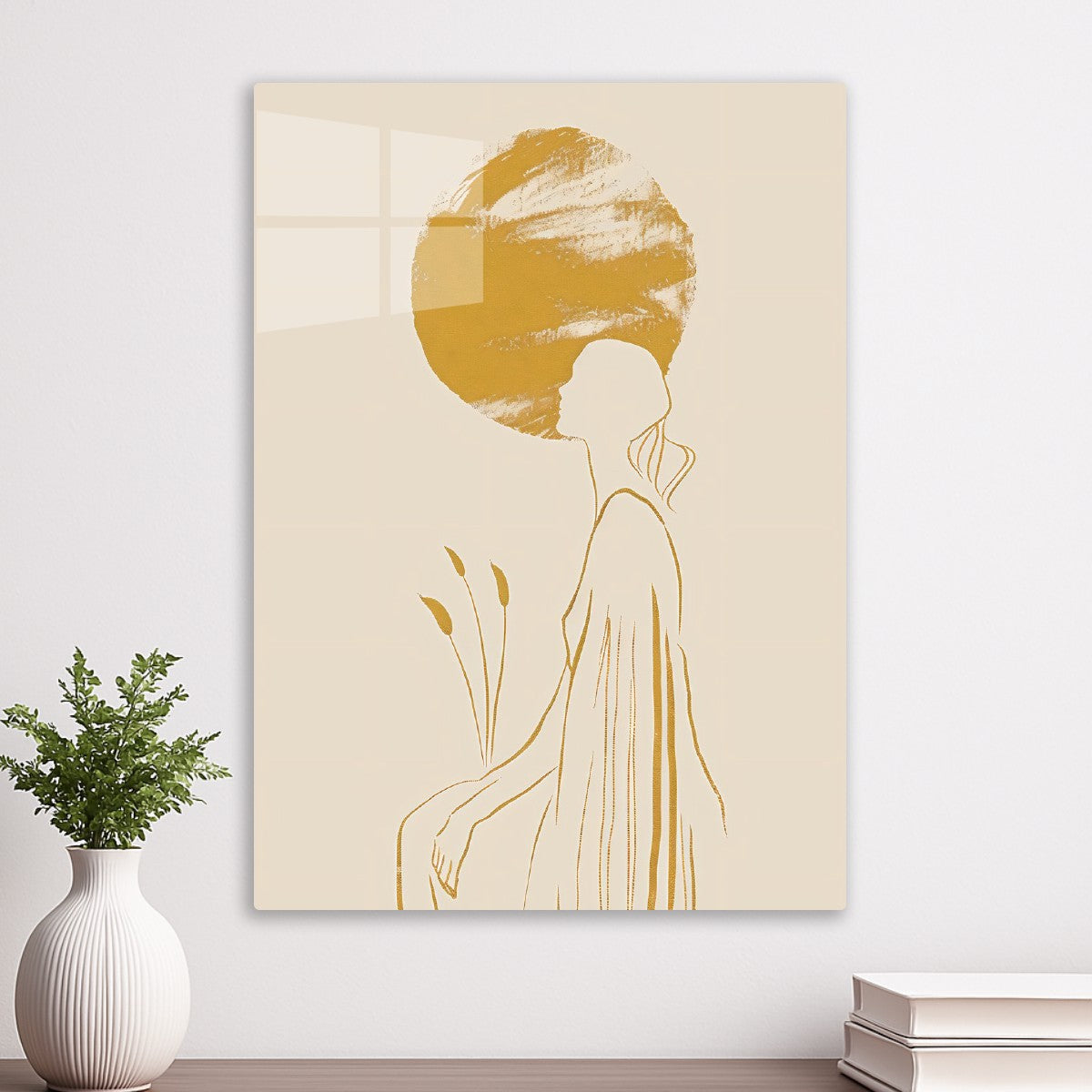 Golden Abstract Woman Rising