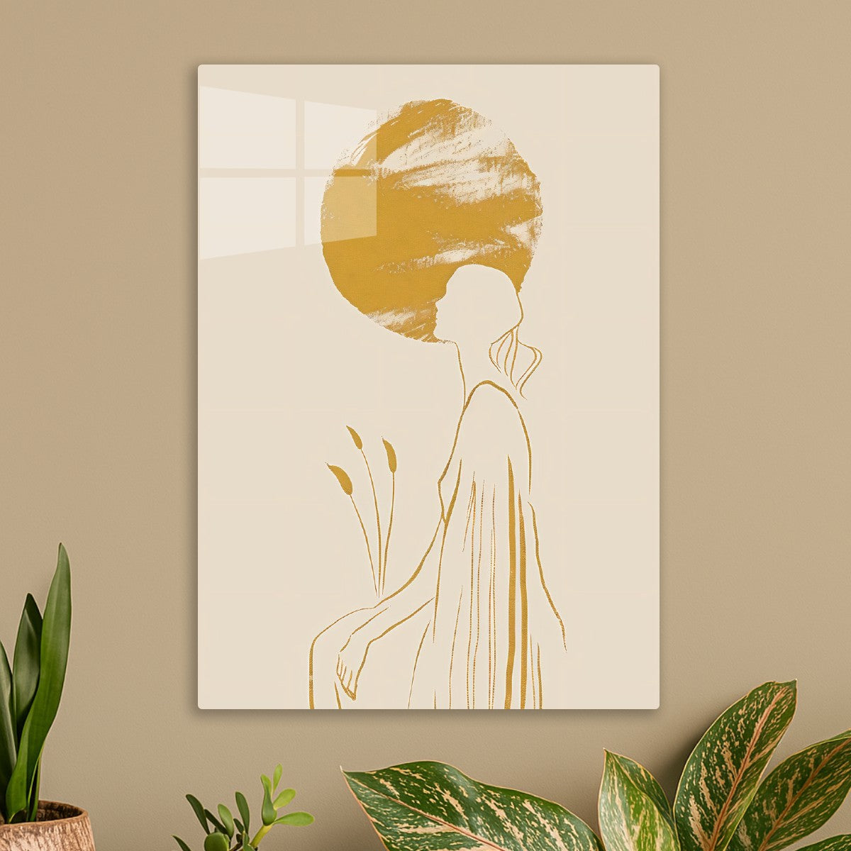 Golden Abstract Woman Rising