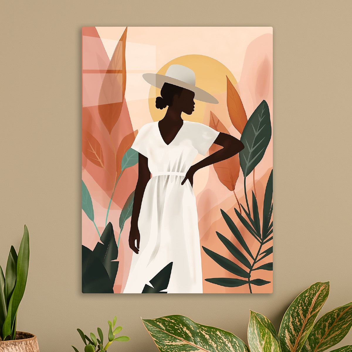 Elegant Woman in White Dress