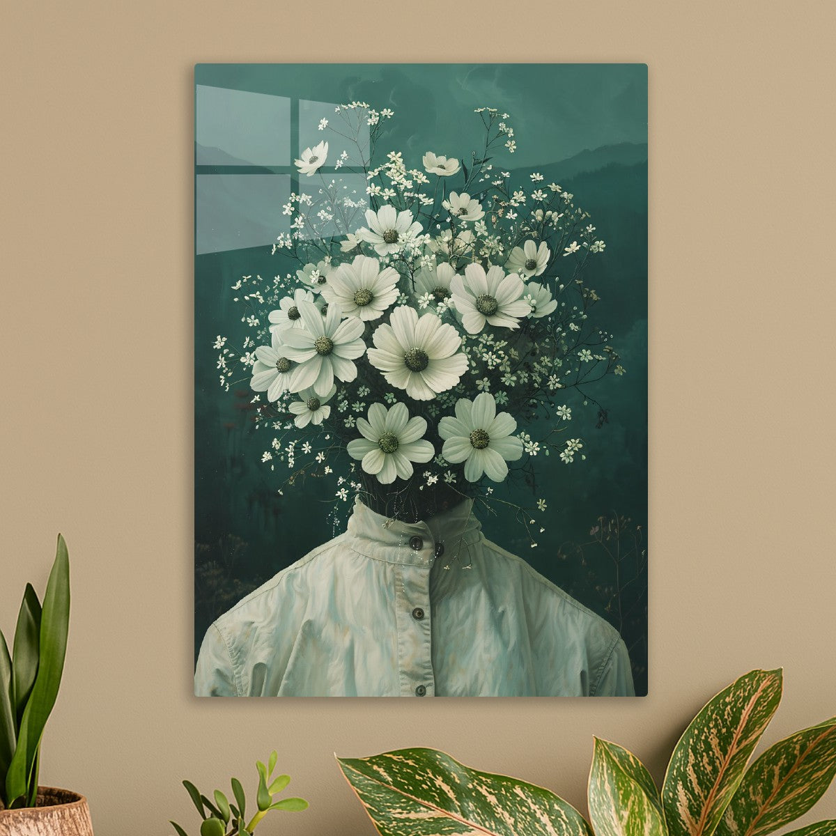 Surreal Flower Head Portrait