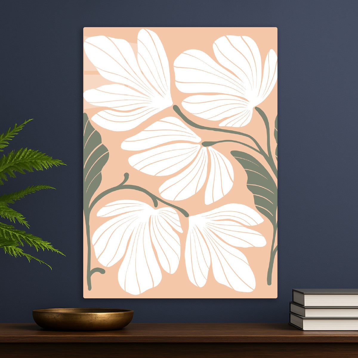 White Petals on Peach