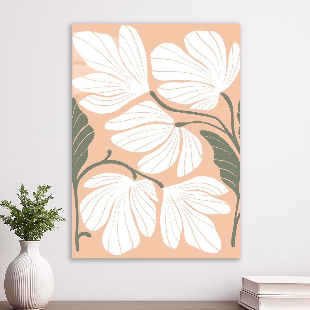 White Petals on Peach
