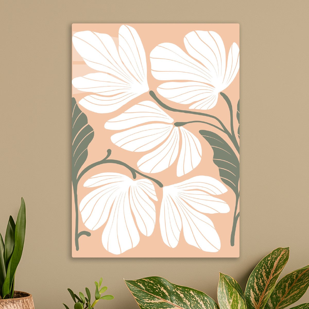 White Petals on Peach