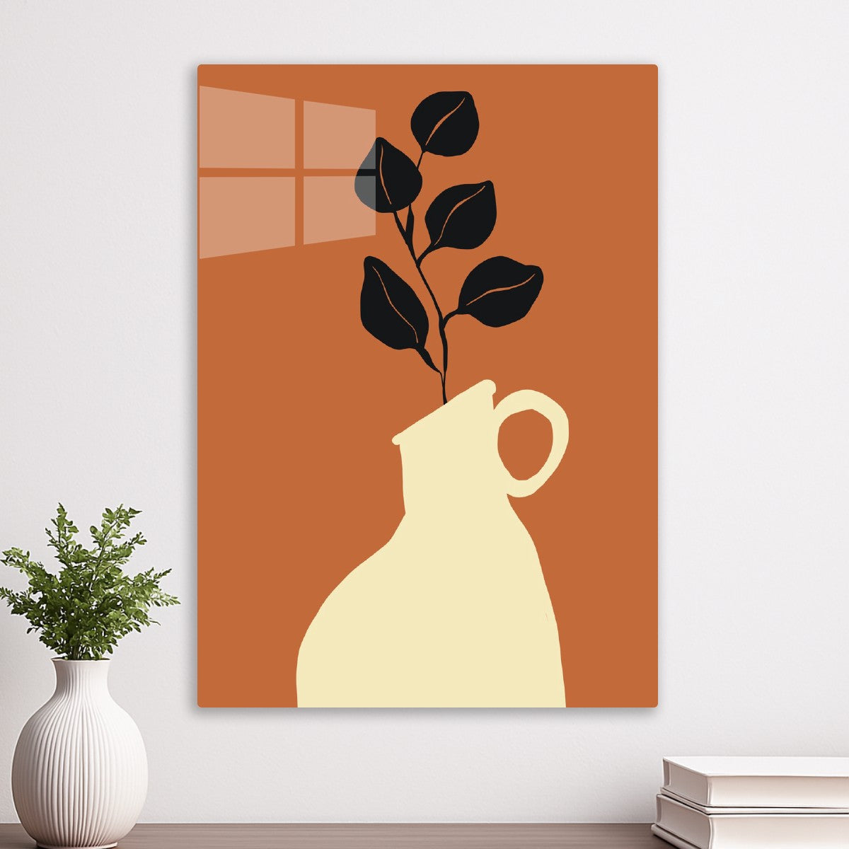 Minimalist Jug & Leaves