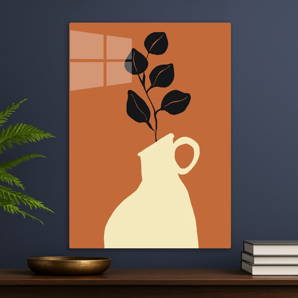 Minimalist Jug & Leaves