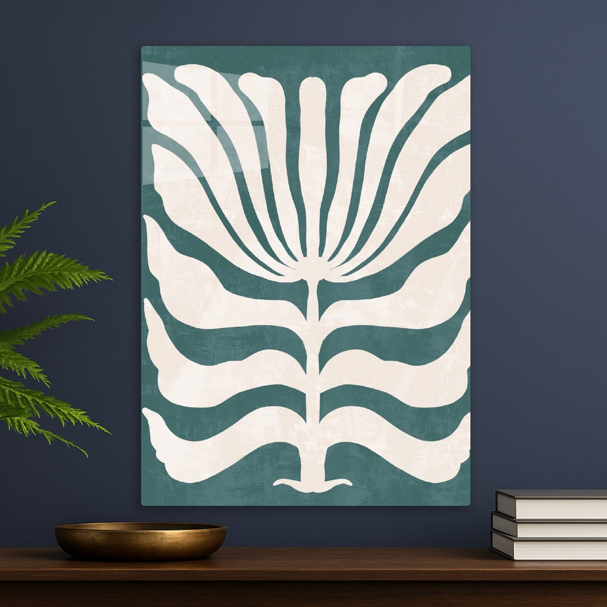 Teal Botanical Embrace