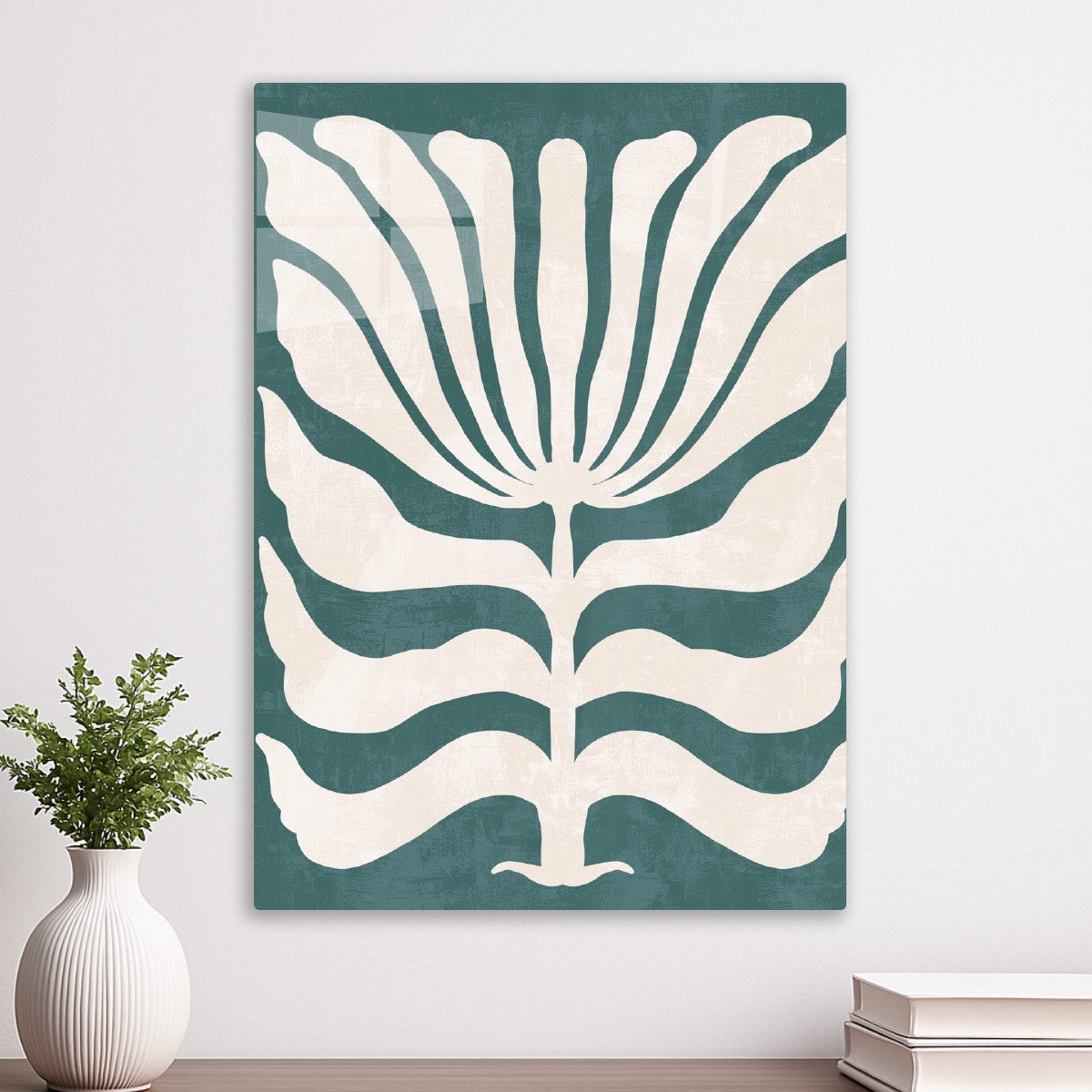 Teal Botanical Embrace