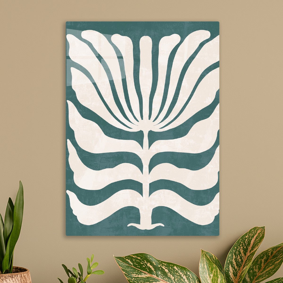 Teal Botanical Embrace