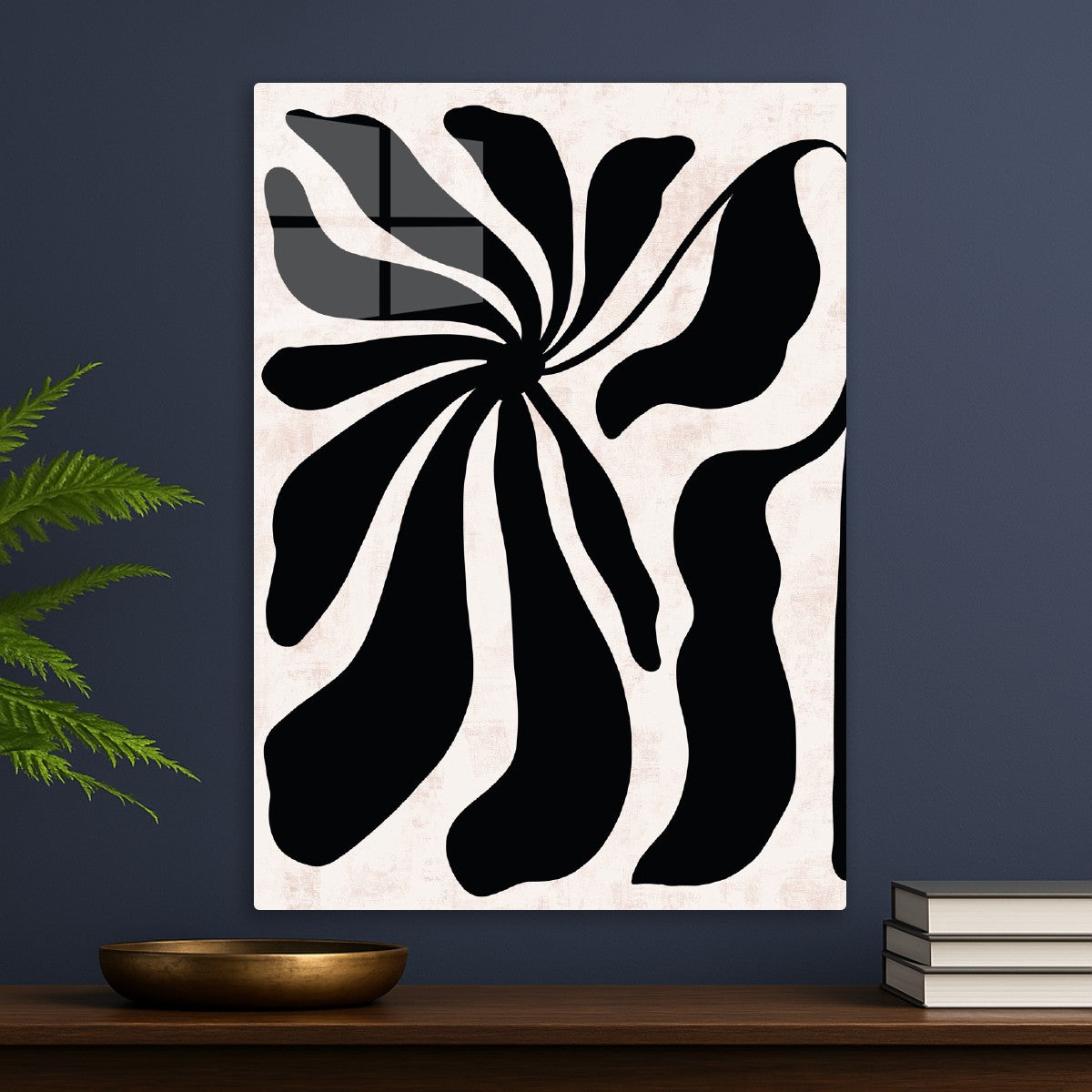 Bold Black Petal Swirl