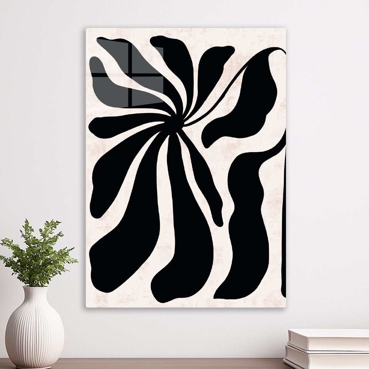 Bold Black Petal Swirl