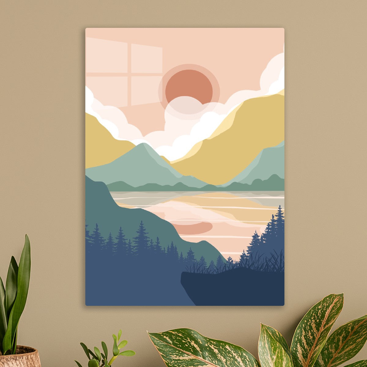 Pastel Mountain Reflections