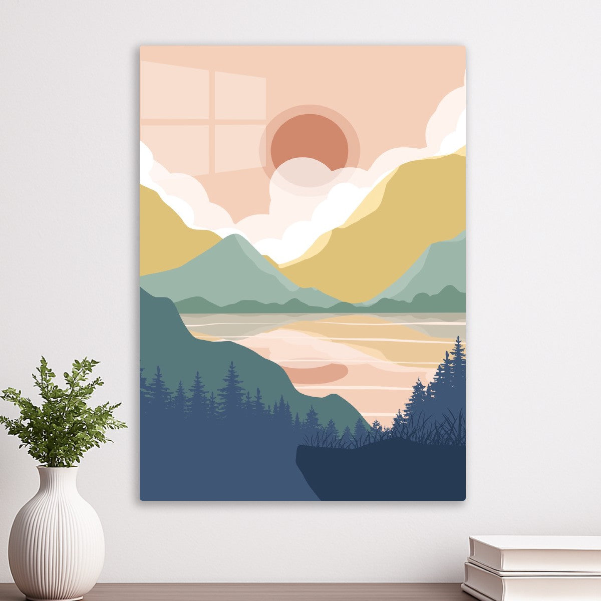 Pastel Mountain Reflections