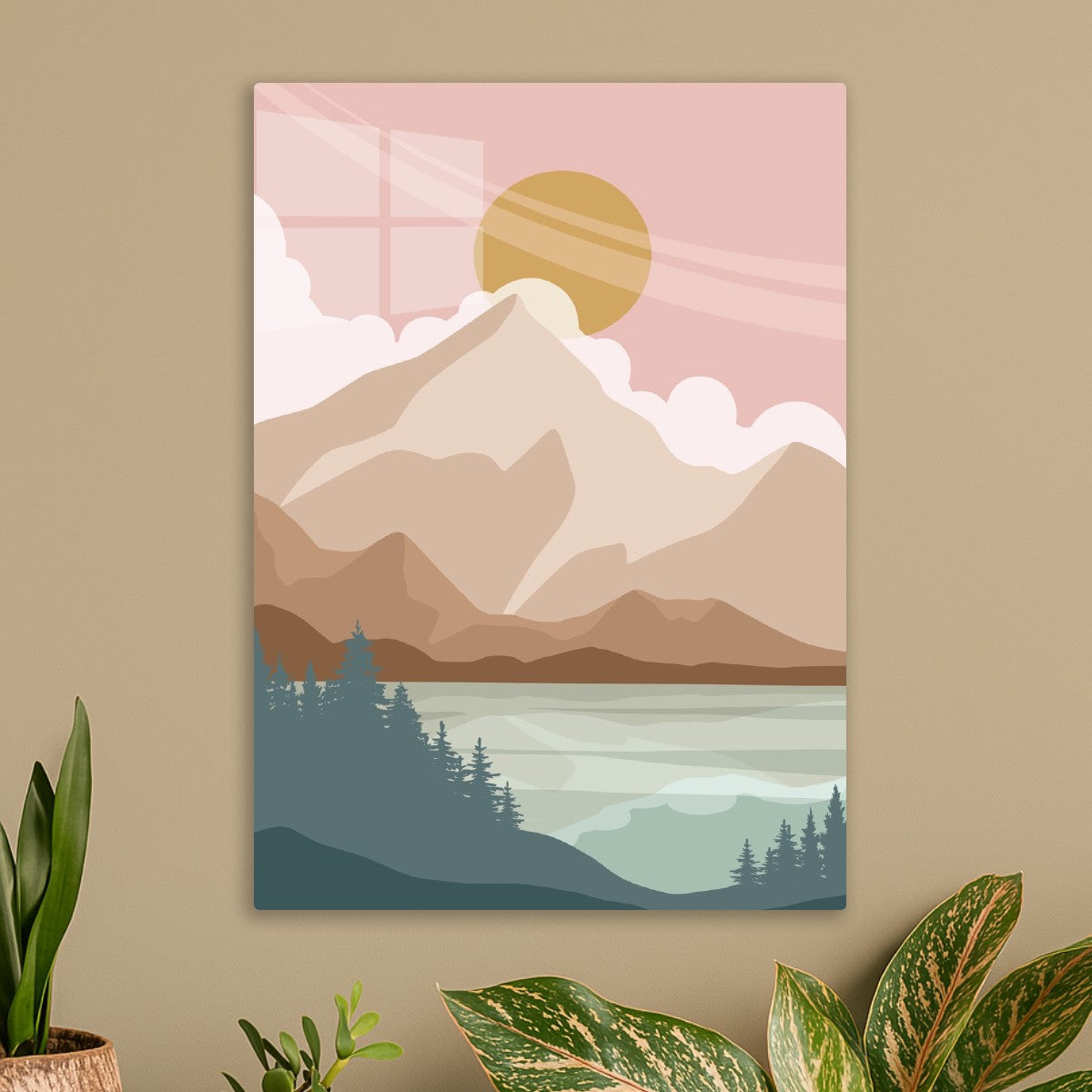Sun and Mountain Reflections
