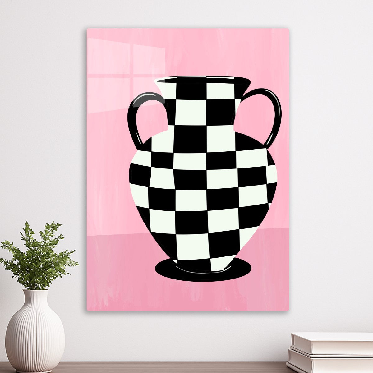 Checkered Vase Art Print