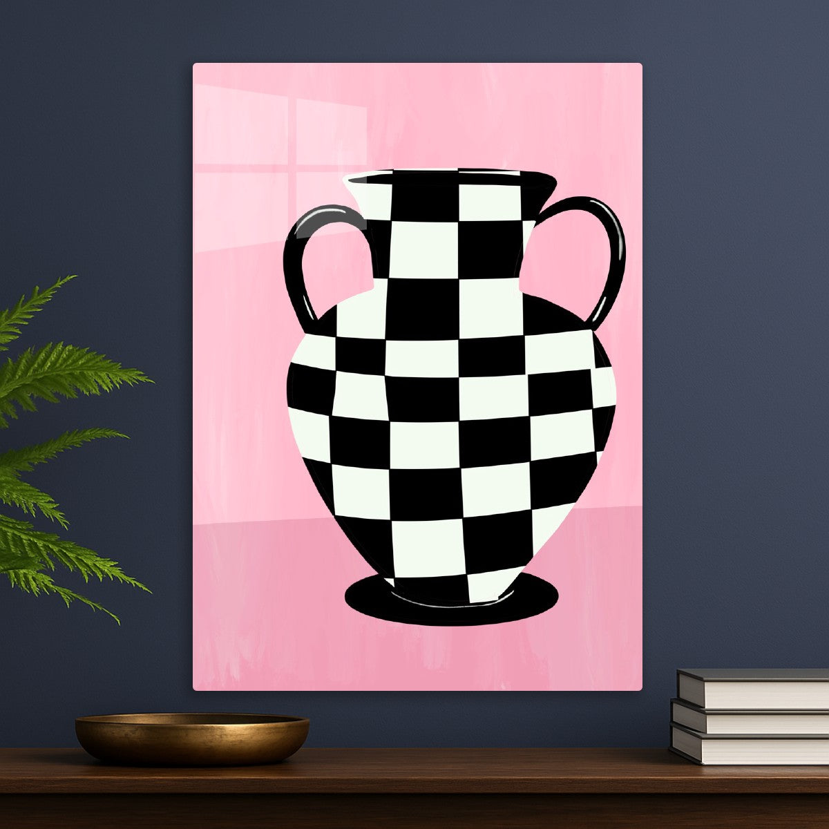Checkered Vase Art Print