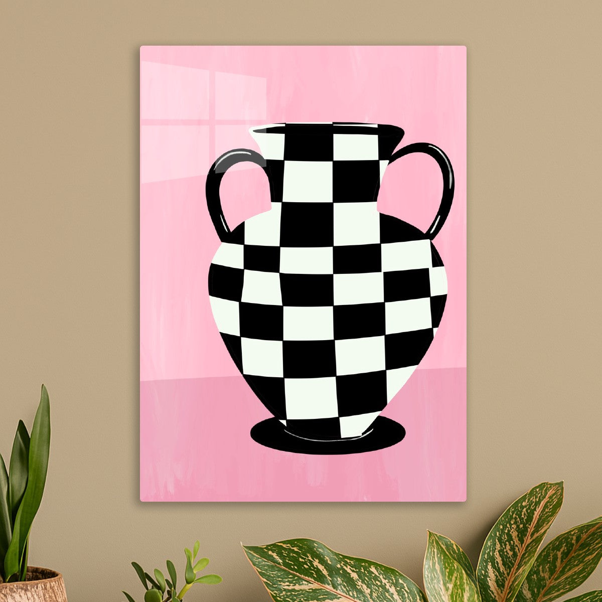 Checkered Vase Art Print