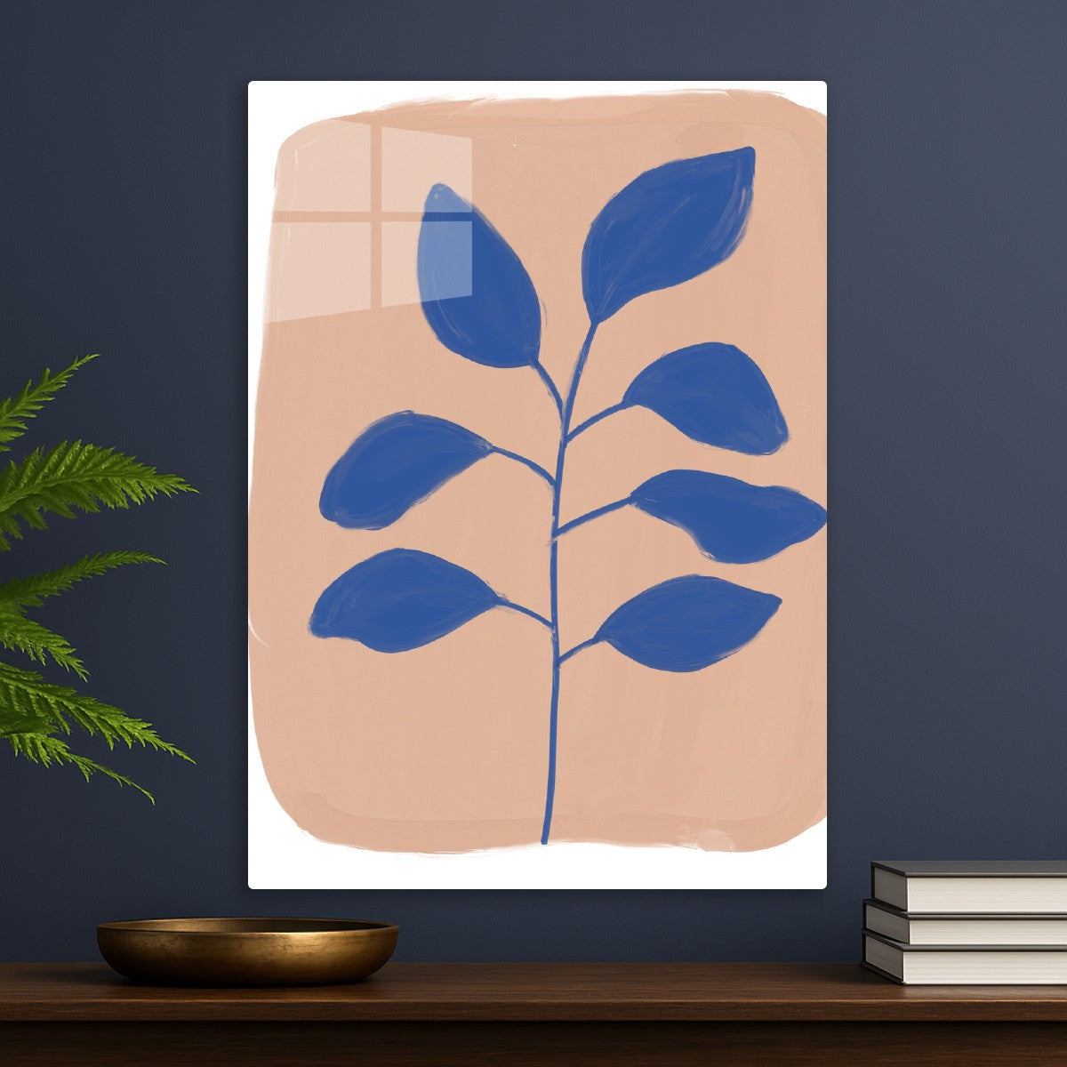 Blue Leaf Botanical Print