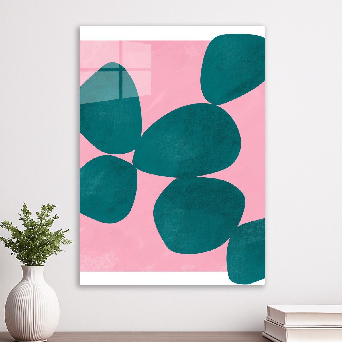 Teal Pebble Abstract Art
