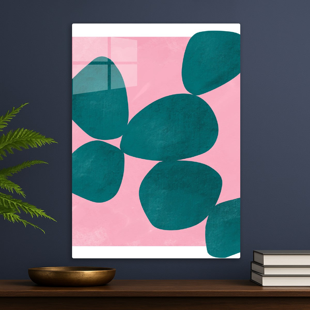 Teal Pebble Abstract Art