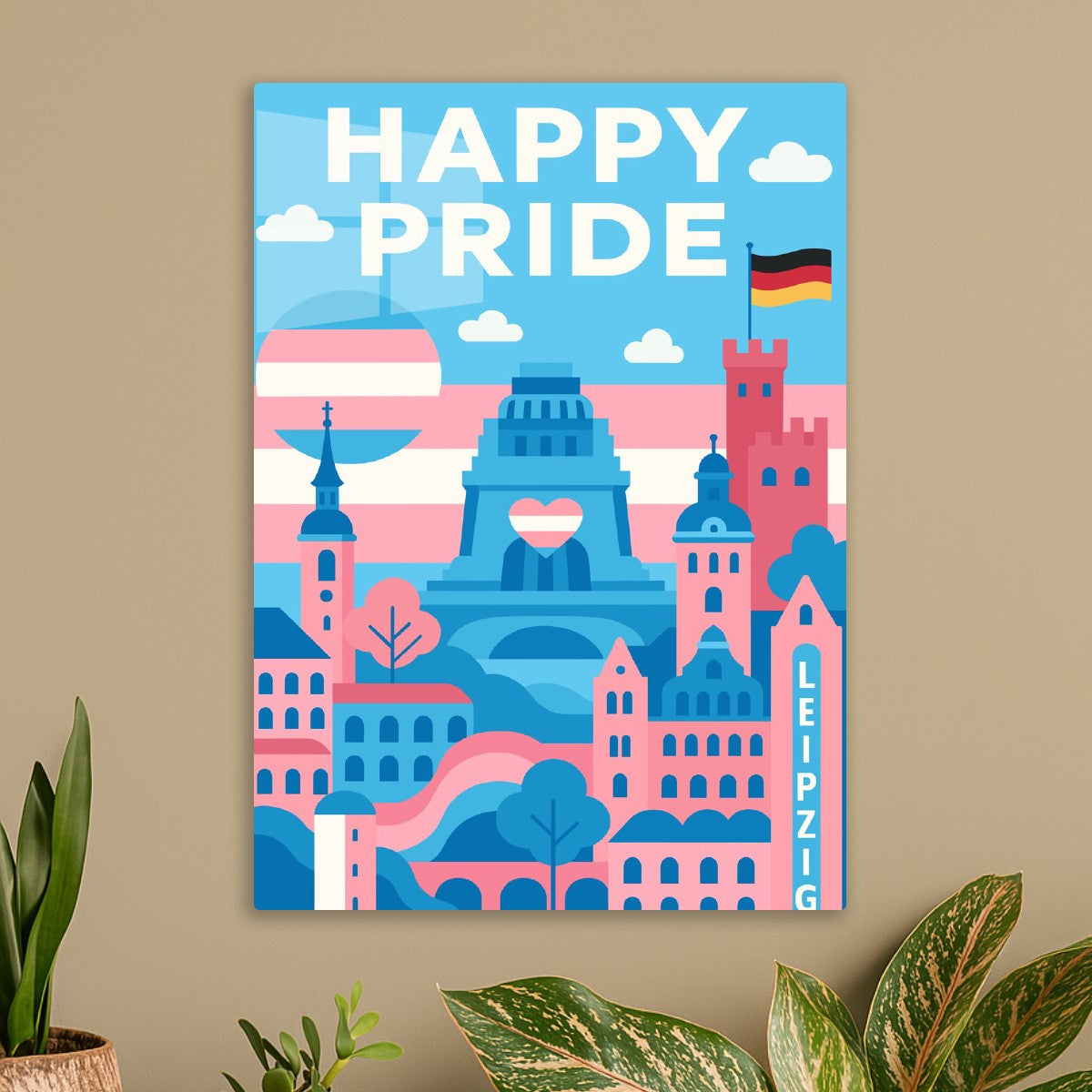 Happy Pride Leipzig Cityscape