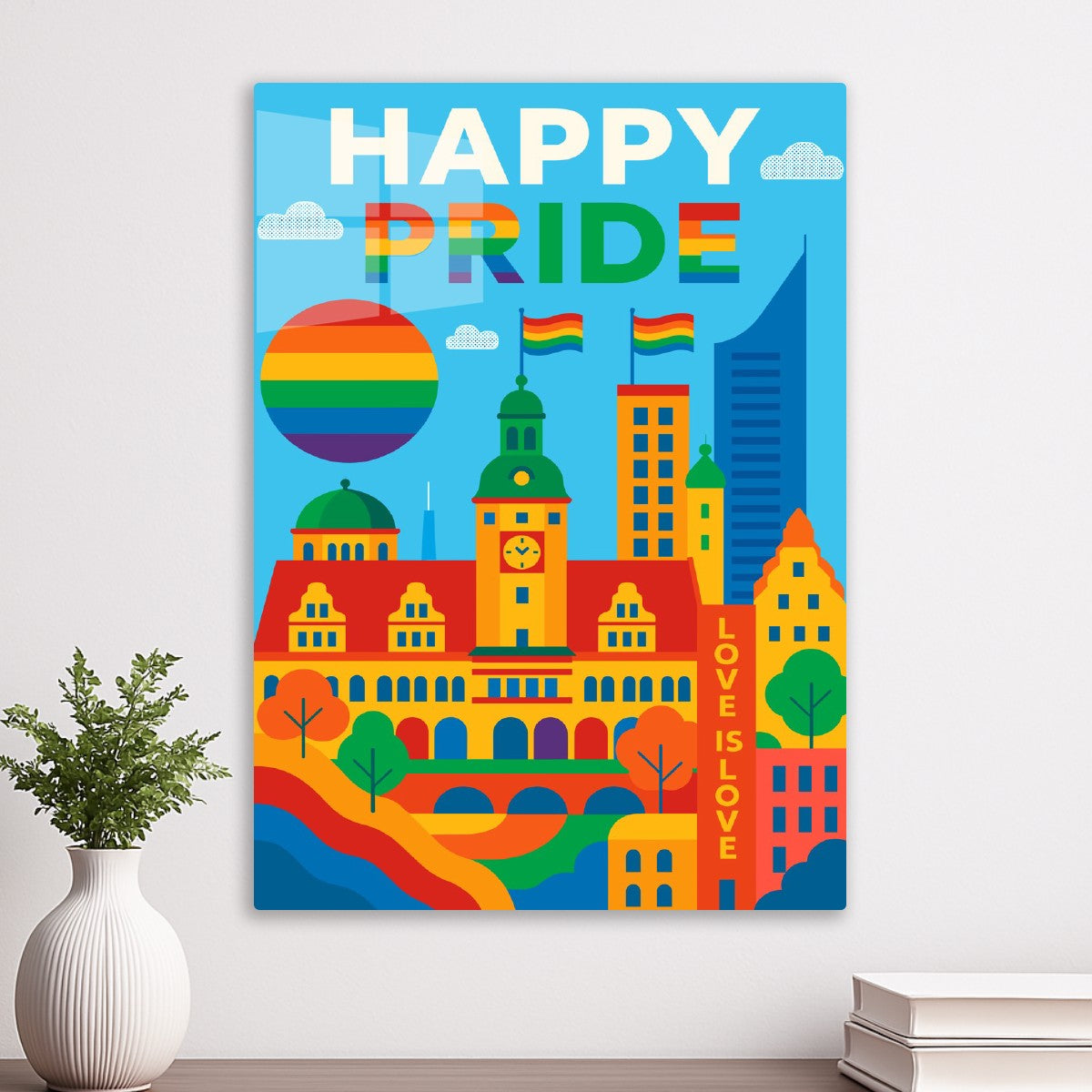 Happy Pride Cityscape View