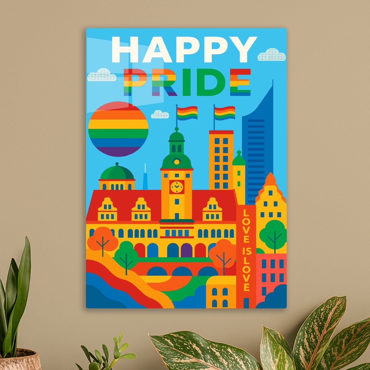 Happy Pride Cityscape View